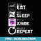 Eat Sleep Anime Repeat Japanese Kanji - Modern Sublimation PNG File