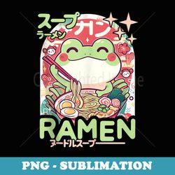 frog loving ramen kawaii neko frog ramen - professional sublimation digital download