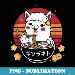 alpaca ramen noodle lover kawaii japanese anime foodie retro - png transparent sublimation design