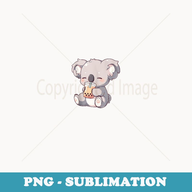 Cute Neko Koala Boba Tea Kawaii Anime Bubble Tea Koala - Premium PNG Sublimation File