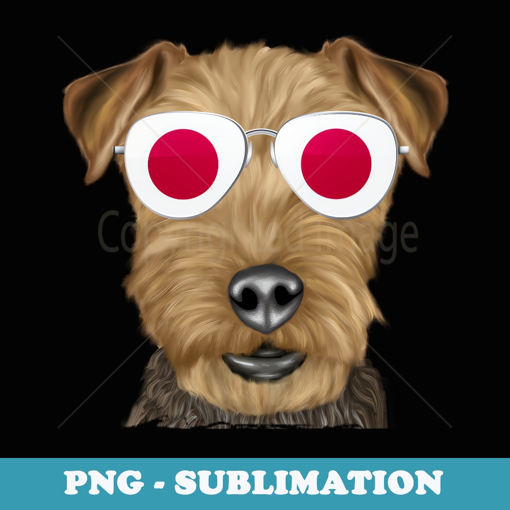 Lakeland Terrier Dog Japan Flag Sunglasses - Vintage Sublimation PNG Download