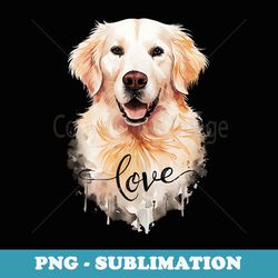 love white english cream golden retriever mom dad dog puppy - png transparent sublimation design
