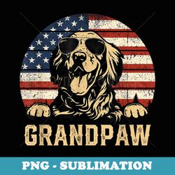 mens grandpaw american flag golden grandpa dog lover - creative sublimation png download