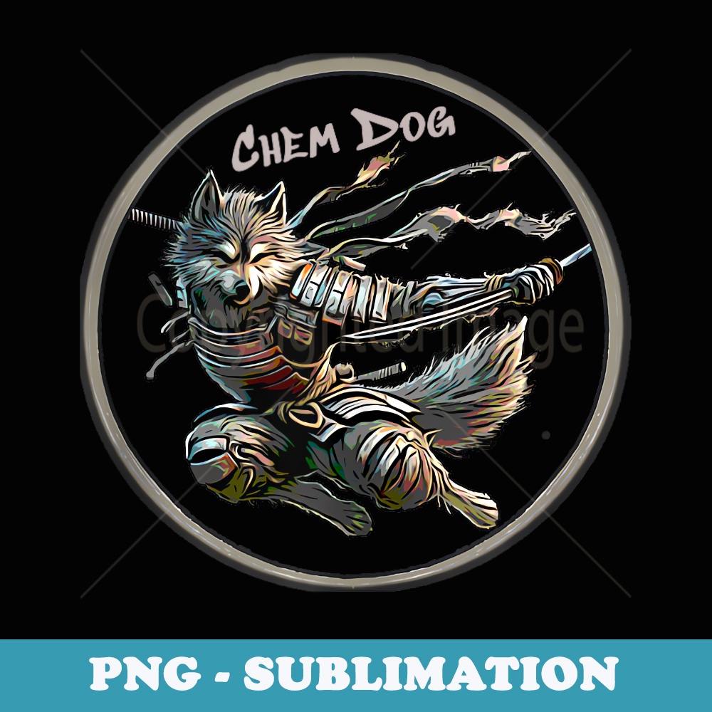 Cannabis Weed Strain Chem Dog Junkyard Dog Samurai Design - Creative Sublimation PNG Download