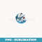 Anime Skeleton Riding Shark Turbulent Ocean Waves Funny - Special Edition Sublimation PNG File