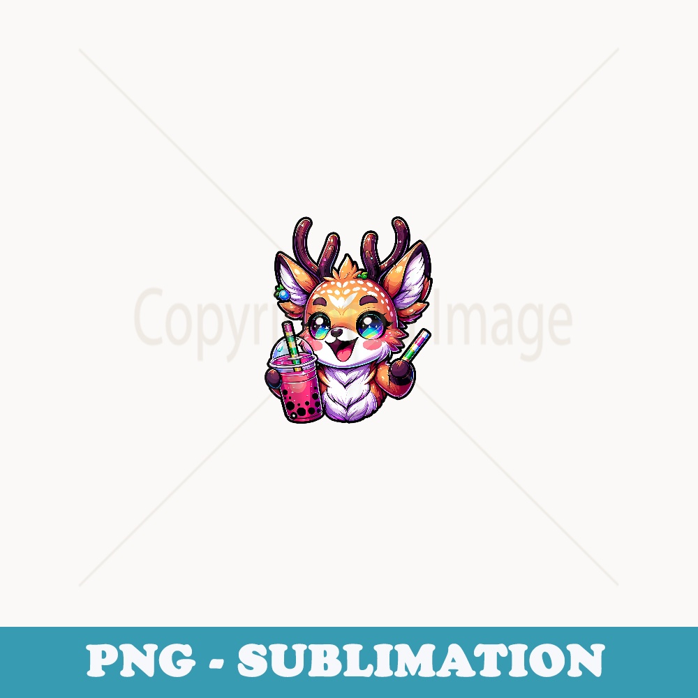 Deer kawaii Bubble Tea Anime Kawaii Milk tea - PNG Sublimation Digital Download