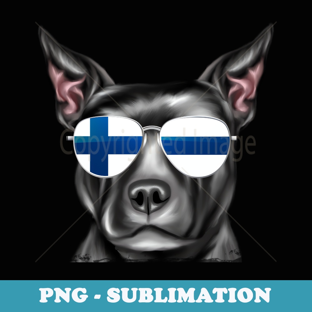 Staffordshire Bull Terrier Dog Finland Flag Sunglasses - Retro PNG Sublimation Digital Download