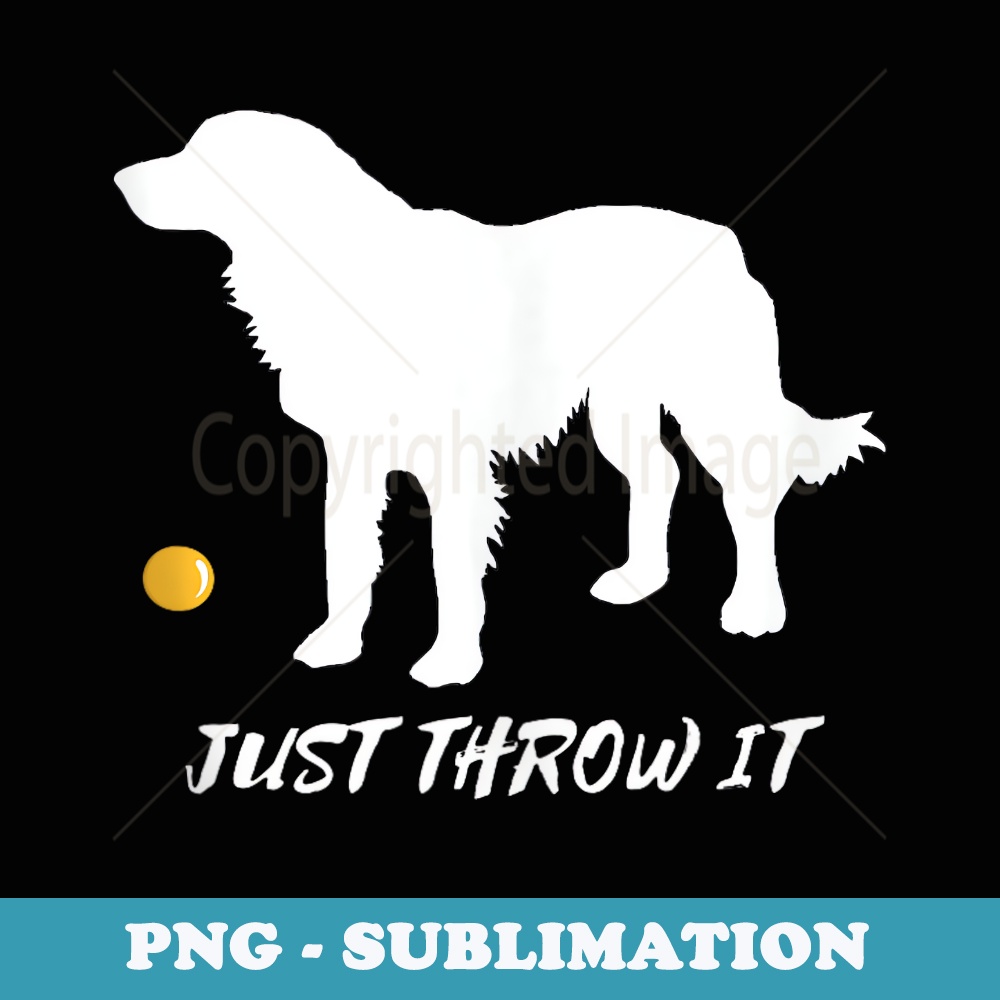 Walk Golden Retriever With Ball Just Throw it - Retro PNG Sublimation Digital Download