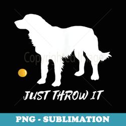 walk golden retriever with ball just throw it - retro png sublimation digital download