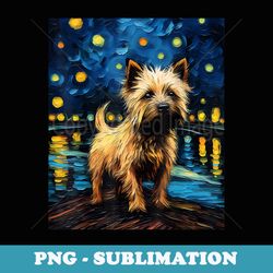 surreal starry night cairn terrier dog - png transparent sublimation file