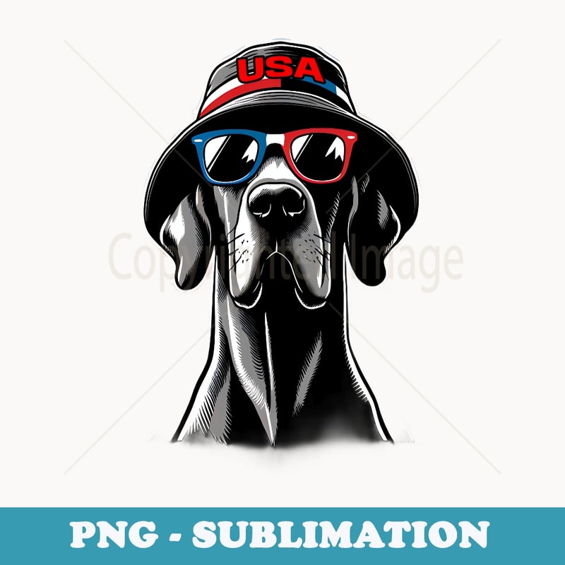 Red Blue Flag Patriotic USA 4th Of July Dog Lover Great Dane - Instant PNG Sublimation Download