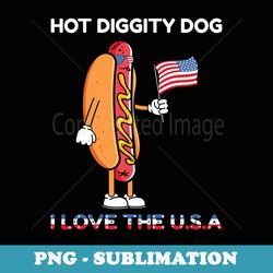 patriotic hot dog i love the usa flag funny hot dog meme - sublimation png file