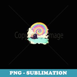 90s anime rainbow pastelcore aesthetic cute art snail design - high-resolution png sublimation file