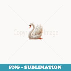 cute anime white swan bird animal art - png transparent sublimation design