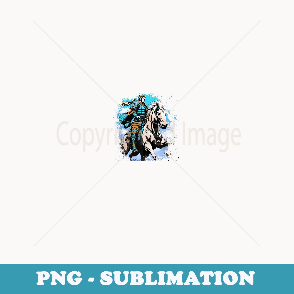 Anime Samurai Warrior Katana Horseman Japanese Warrior - Instant PNG Sublimation Download