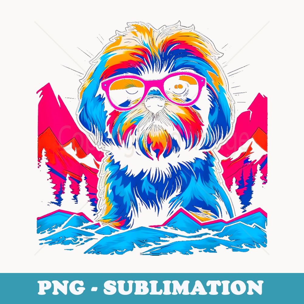 Shih Tzu Dog Hike - Trendy Sublimation Digital Download