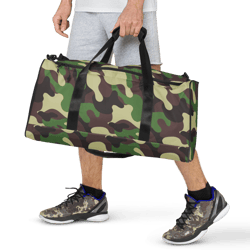 military camouflage nature duffle bag