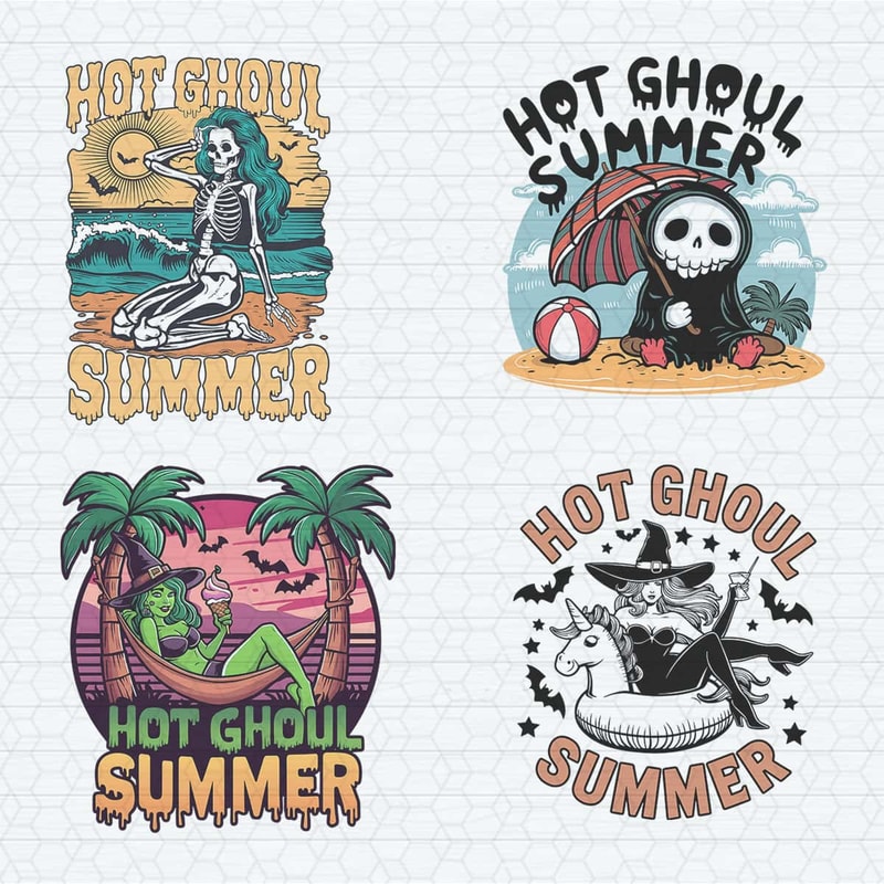 Hot Ghoul Summer Horror Vacation SVG PNG Bundle.jpg