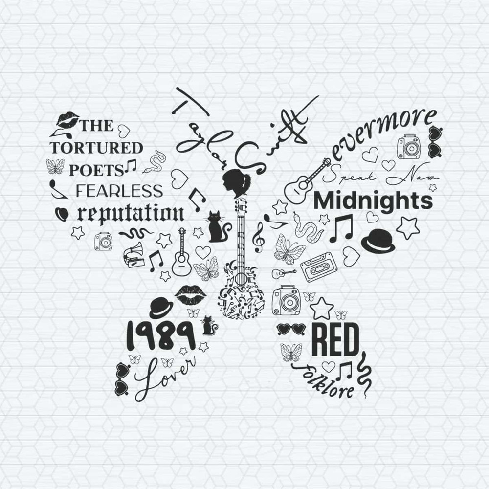 Taylor Swift Album Small Butterfly Guitar SVG.jpg