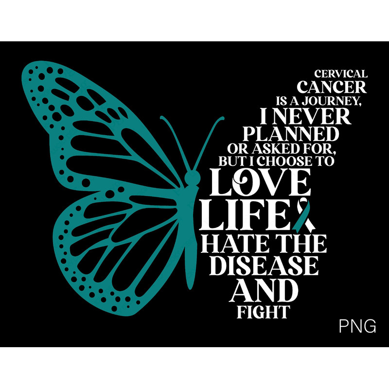 Cervical Cancer is A Journey Svg Png, Cancer Survivor Svg, Cervical Cancer Awareness Svg, Digital Download Sublimation PNG & SVG Cricut.jpg