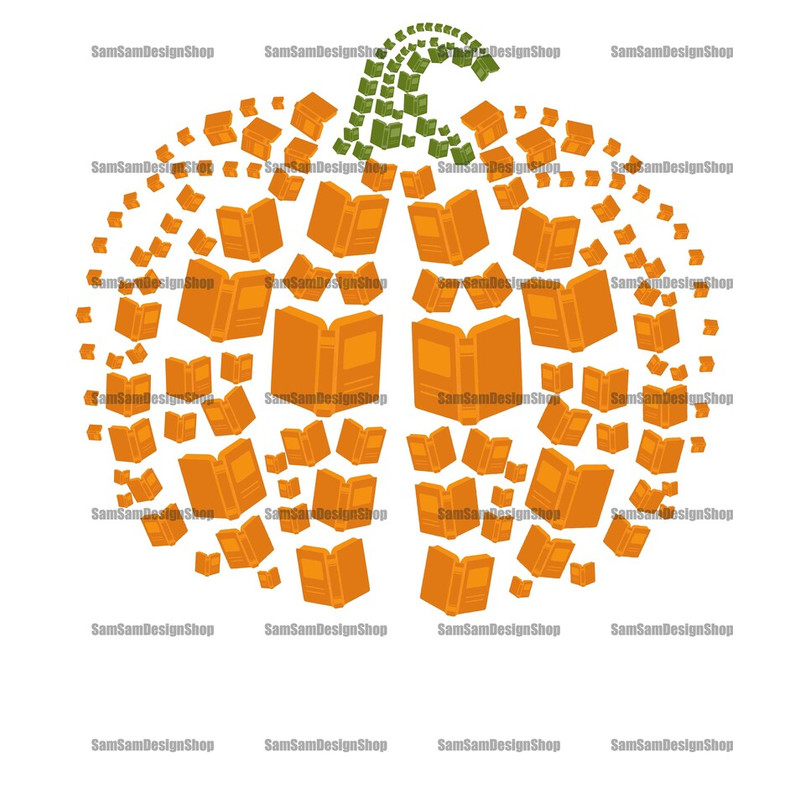 Books and Pumpkin PNG, Book Pumpkin Png, Book Pumpkin Png, Book Halloween Png, Book Halloween Png, Love Book, Book Shirt3.jpg