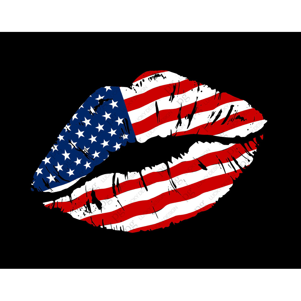 Distressed American Flag Lips, 4th of July Lips, USA Flag Distressed Lips Kiss, Digital Download DTG Sublimation Iron On Digital File PNG.jpg