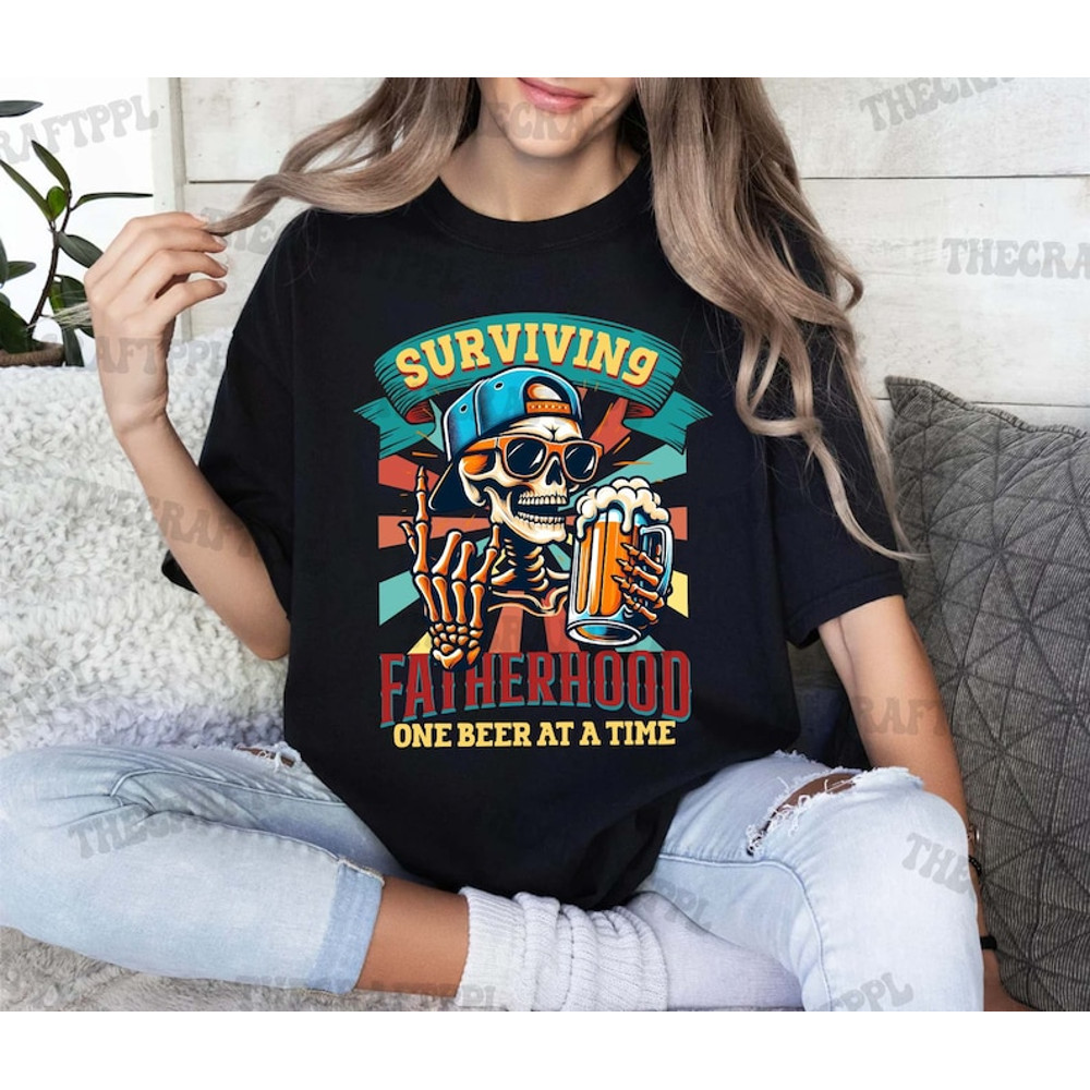 Surviving Fatherhood One Beer At A Time Png, Father's Day Png, Funny Dad Png, Birthday Dad Png, Retro Father Png, Digital Download1.jpg