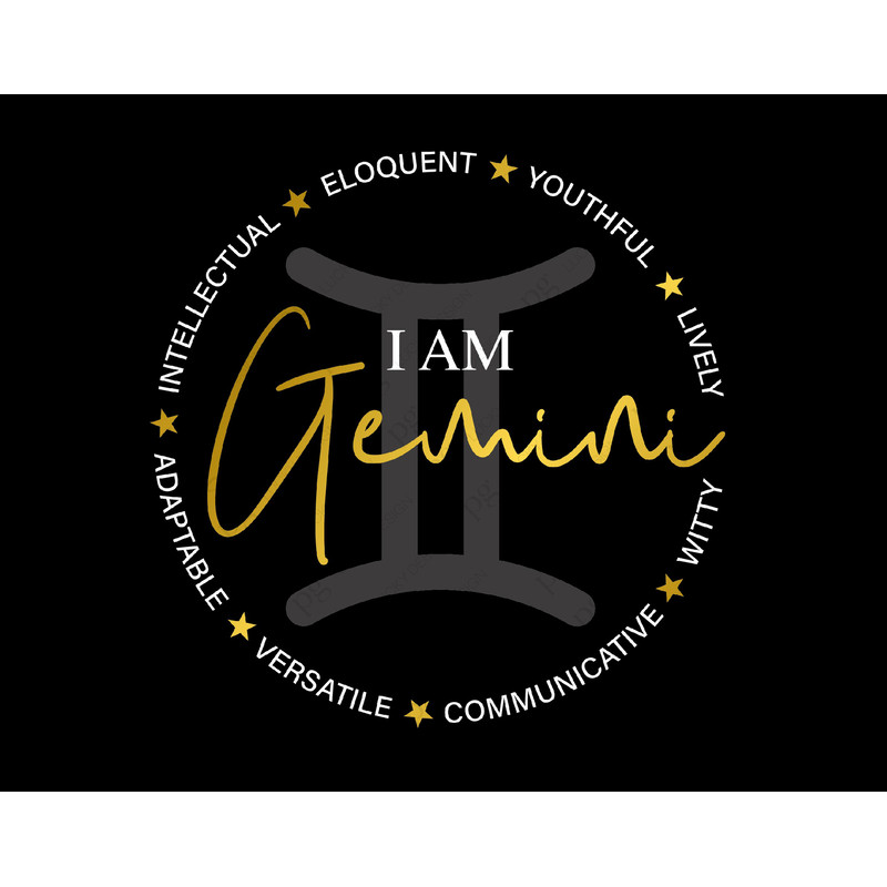 I am Gemini Zodiac Birthday Svg, Zodiac Sign with Positive Characteristic Gift Idea Digital Download DTG Sublimation Cricut File SVG & PNG.jpg