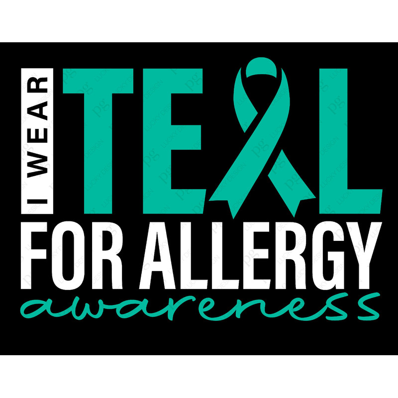 I Wear Teal Svg Png, Allergy Awareness Svg, Teal Awareness Svg, Food Allergy Svg, Teal Ribbon, Digital Download Sublimation PNG & SVG Cricut.jpg