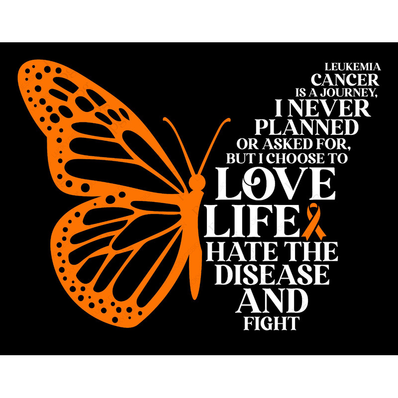 Leukemia Cancer is A Journey Svg Png, Leukemia Cancer Support Squad Inspiration Quote Digital Download Sublimation PNG & SVG File For Cricut.jpg