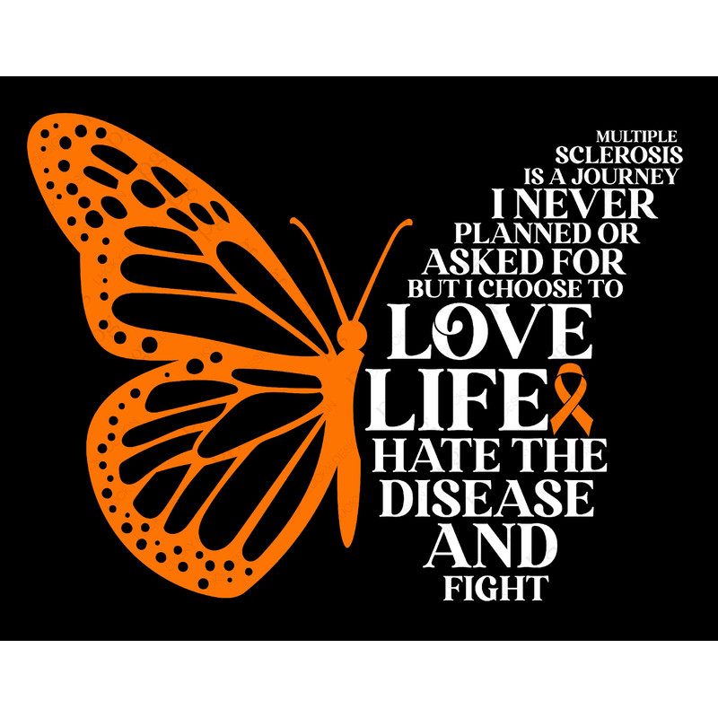 Multiple Sclerosis is A Journey Svg Png, MS Warrior Support Squad Inspiration Quote Digital Download Sublimation PNG & SVG File For Cricut.jpg