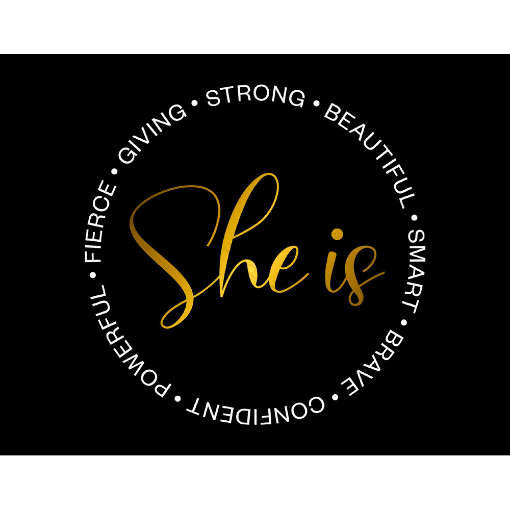 She is Strong Beautiful Smart Brave Confident Powerful Fierce Giving Svg, Strong Women Svg Digital Download Sublimation Cricut File SVG PNG.jpg