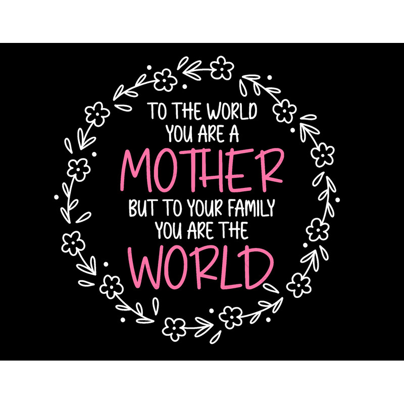 To The World You Are A Mother But To Your Family You Are The World Svg Png, Gift for Mom Digital Download Sublimation PNG & Cricut File SVG.jpg
