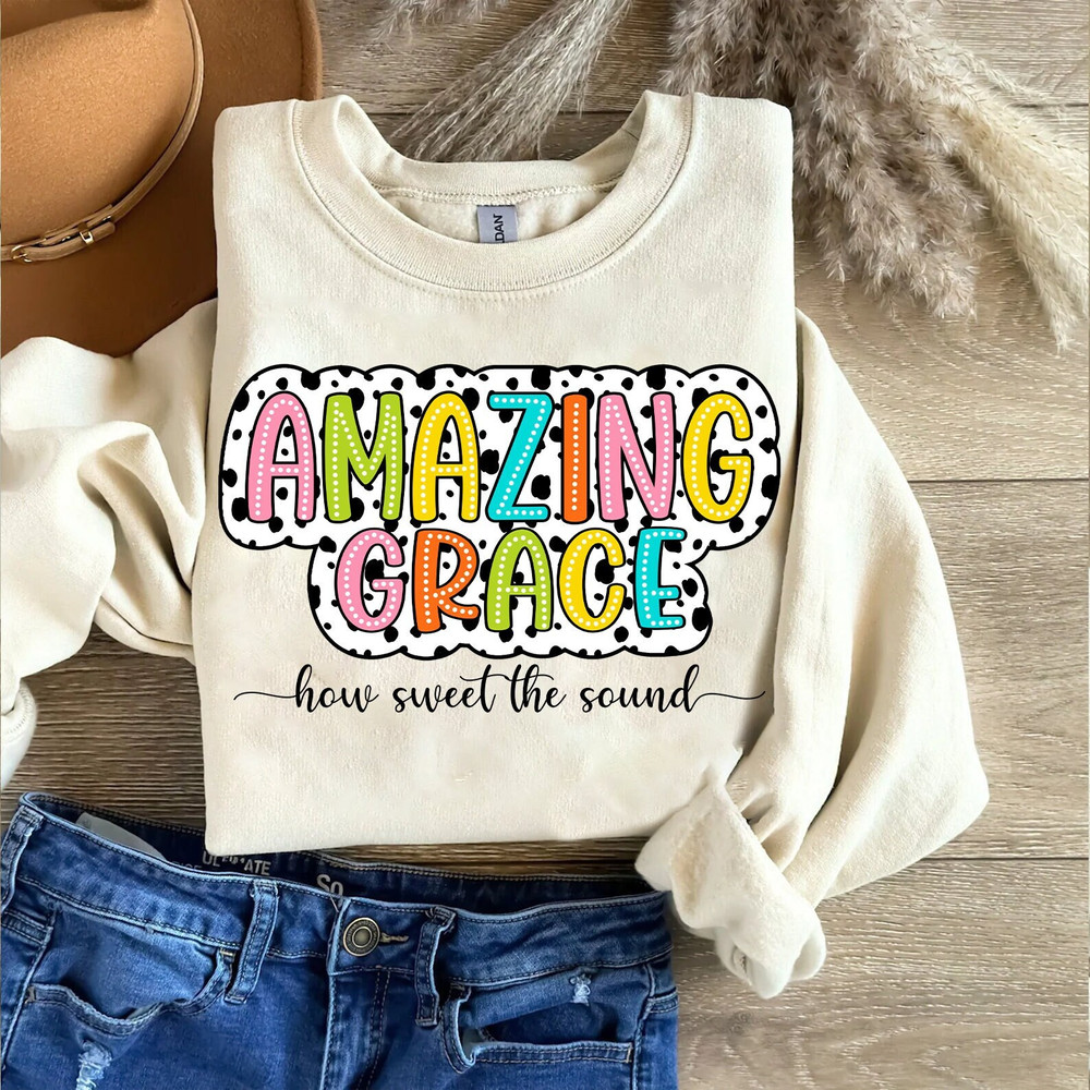 Amazing Grace Png, Country Church Design, Sublimation Designs, Christian Png, Religious Png, Faith Png, Bright Doodle, Dalmatian Dots.jpg