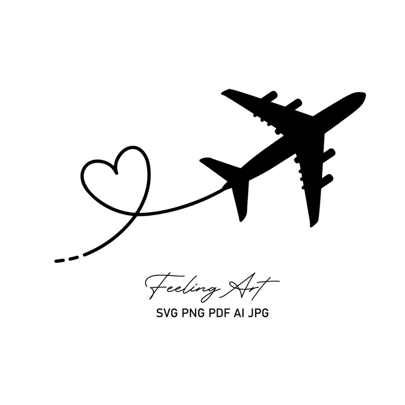 Airplane Heart Svg, Dotted Line Svg, Airplane Svg, Travel Svg, Flying Airplane Svg, Plane Route Svg, Airplane Svg Kids, Love Travel SVG.jpg