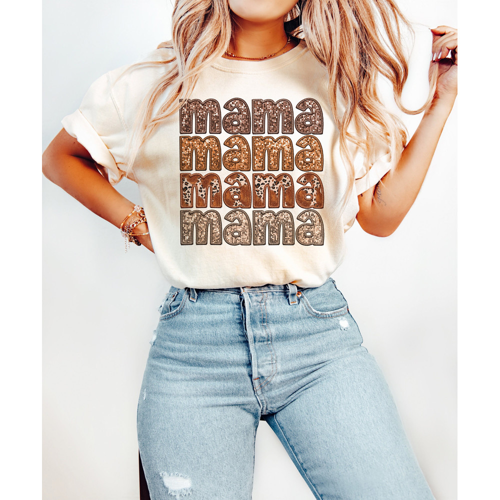 Faux Sequins Mama png, Faux Embroidery mama png, Mama sublimation design download, Mama png, Leopard mama, Mama shirt png, Trendy Mama png.jpg