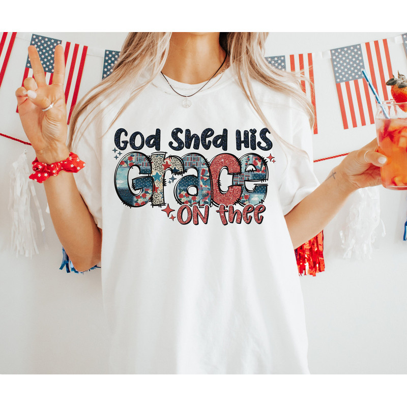 God Shed his Grace on thee png, 4th of july America png, America sublimation png, Retro 4th of july png, Usa sublimation, 4th Of July png.jpg