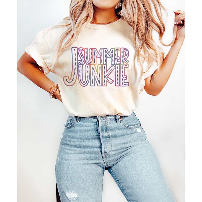 Summer Junkie Bright Doodle png, Summer png digital download for sublimation, DTF Summer designs, Funny Summer designs, Sublimation png.jpg