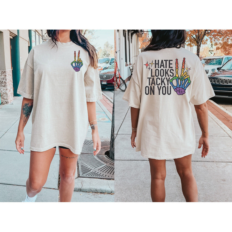 TRENDY Hate Looks Tacky On You Pride PNG Print File for Sublimation Or Print, Retro Sublimation, LGBTQ+ Sublimation, Gay Pride, Vintage.jpg