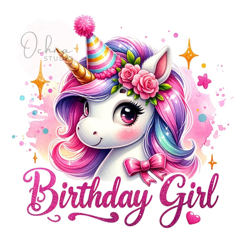 Birthday Girl PNG, Unicorn Birthday PNG, Birthday Party Png, Birthday Princess Clipart, Sublimation Design, Digital Download PNG.jpg