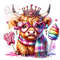 Cute Princess Highland Cow PNG, Candy Floss Highland Cow Clipart, Sublimation Design, Digital Download PNG, PNG transparent background.jpg