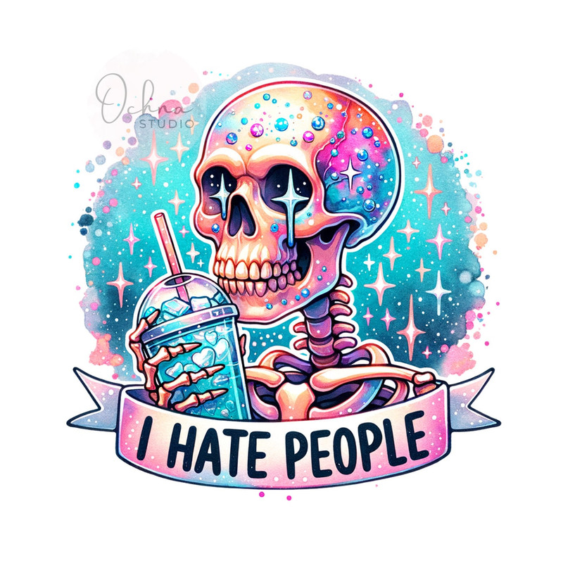 I Hate People PNG, I Hate Human Png, Sarcastic PNG, Snarky Skeleton Png, Skeleton Clipart, Sublimation Design, Digital Download PNG.jpg