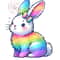 Rainbow Easter Bunny Clipart, Glitter Easter Bunny, Cute Bunnies PNG, Easter Bunny Shirt, Easter Sublimation, Digital Download PNG.jpg