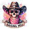 Raising Hell PNG, Spooky Cowboy Clipart, Southern Phrase Png, Country, Snarky Skeleton Png, Sublimation Designs, Digital Download PNG.jpg