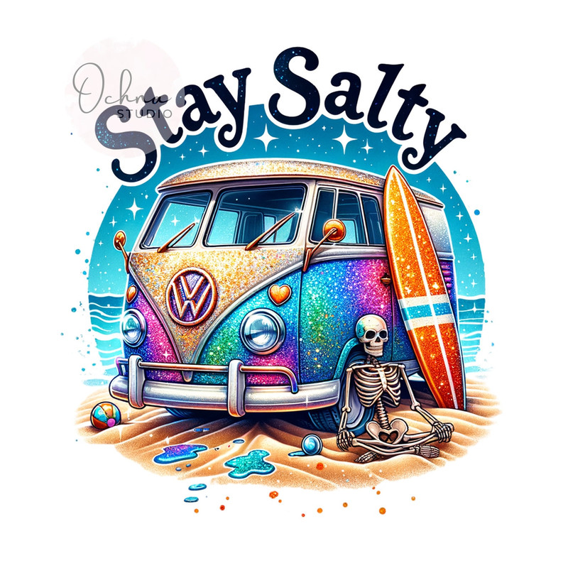 Stay Salty Retro PNG, Summer Skeleton Clipart, Sarcastic PNG, Snarky Skeleton Png, Sublimation Designs, Digital Download PNG.jpg