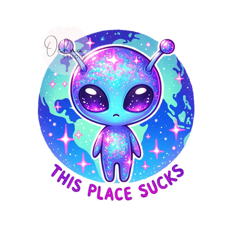 This Place Sucks Funny Alien PNG, Antisocial Alien Clipart, Sarcastic Alien Clipart, Sarcasm Png, Sublimation Design, Digital Download PNG.jpg