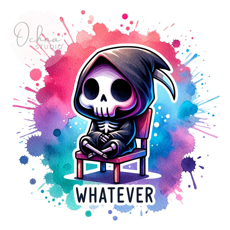 Whatever Sarcastic Clipart, I Hate People PNG, Grim Reaper Png, Sarcastic PNG, Snarky Skeleton Png, Sublimation Design, Digital Download PNG.jpg