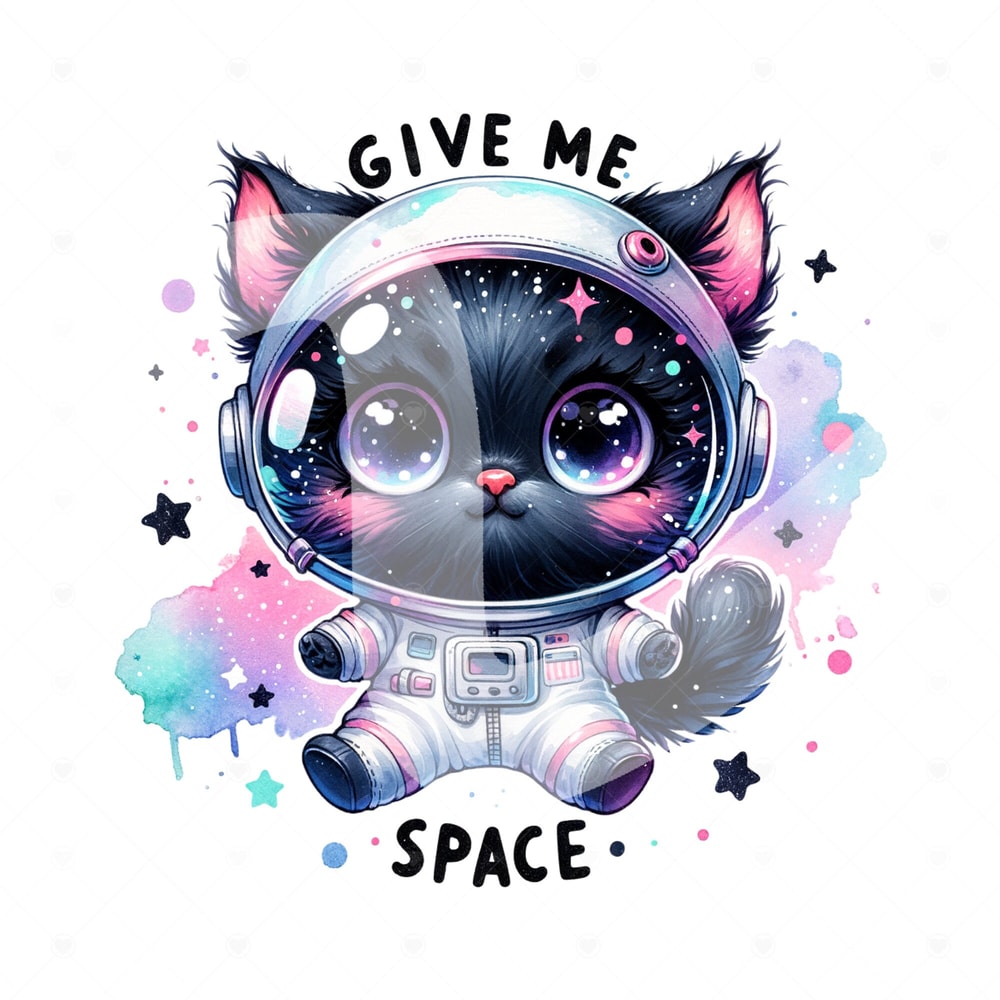 Give Me Space Cat PNG, Spooky Black Cat Clipart, Snarky Tshirt Sublimation Design, Sarcastic DTF Transfer, Mental Health, Sticker, Mug, Wrap.jpg