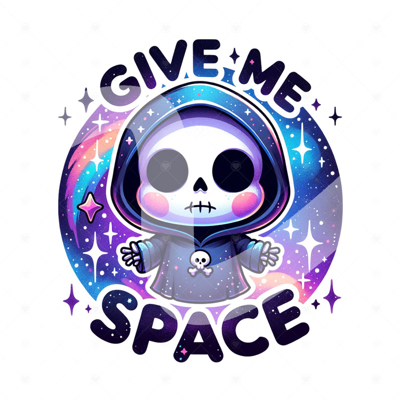 Give Me Space PNG, Spooky Grim Reaper Clipart, Snarky Tshirt Sublimation Design, Sarcastic DTF Transfer, Mental Health, Sticker, Mug, Wrap.jpg