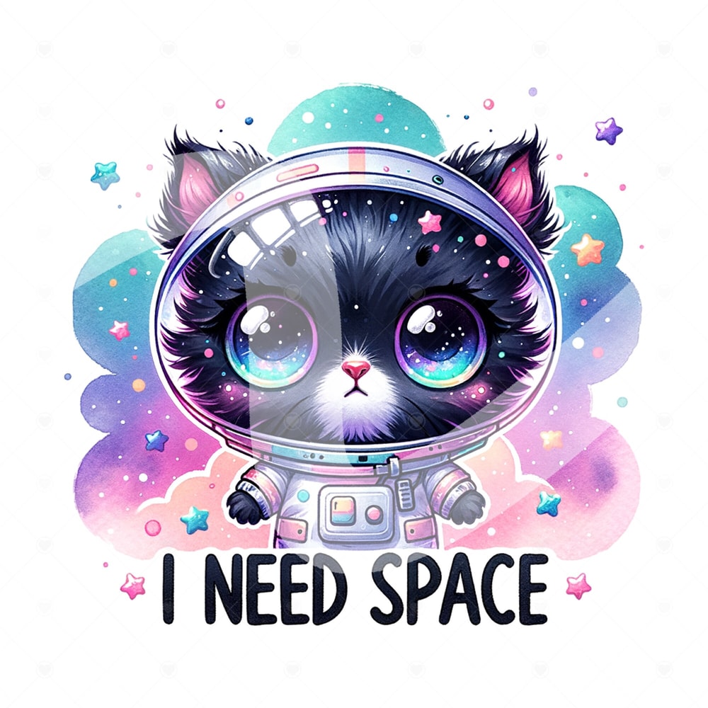 I Need Space PNG, Spooky Black Cat Clipart, Snarky Tshirt Sublimation Design, Sarcastic DTF Transfer, Mental Health, Sticker, Mug, Wrap.jpg